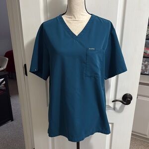 Jaanuu Caribbean Blue Scrub Top